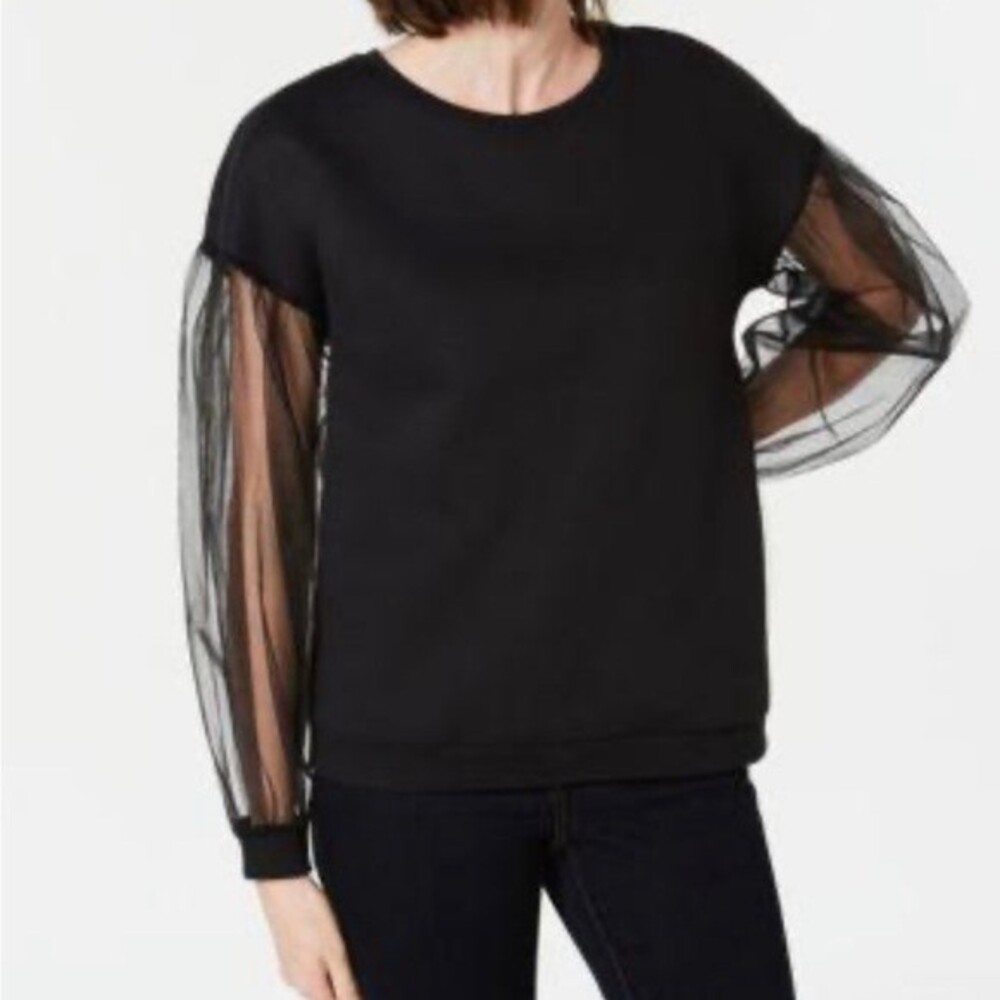 Inc International Concepts Sweater with Mesh Sleeves- Size Large